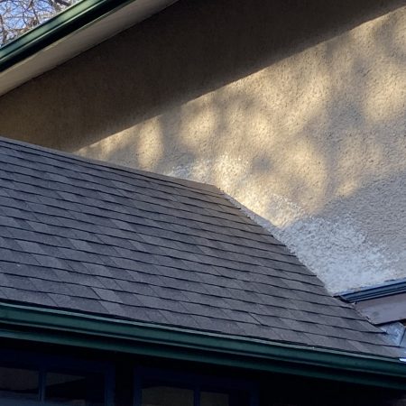 Stucco Matching After New Roof On Centennial Home