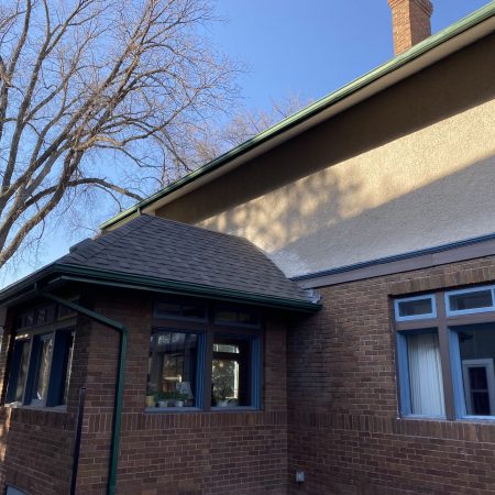 Stucco Matching After New Roof On Centennial Home