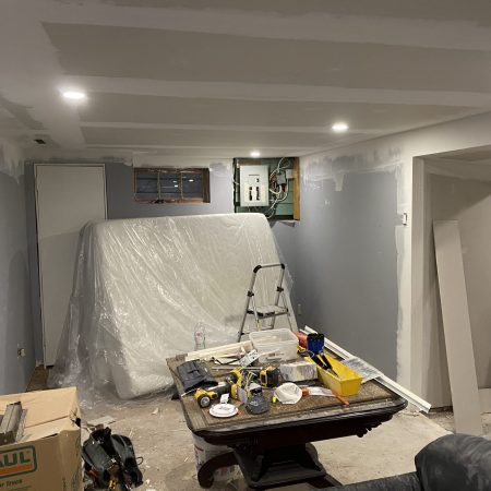 Basement Bedroom Drywall Finishing