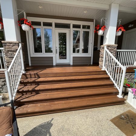 New Staircase Stained To Match Existing Deck